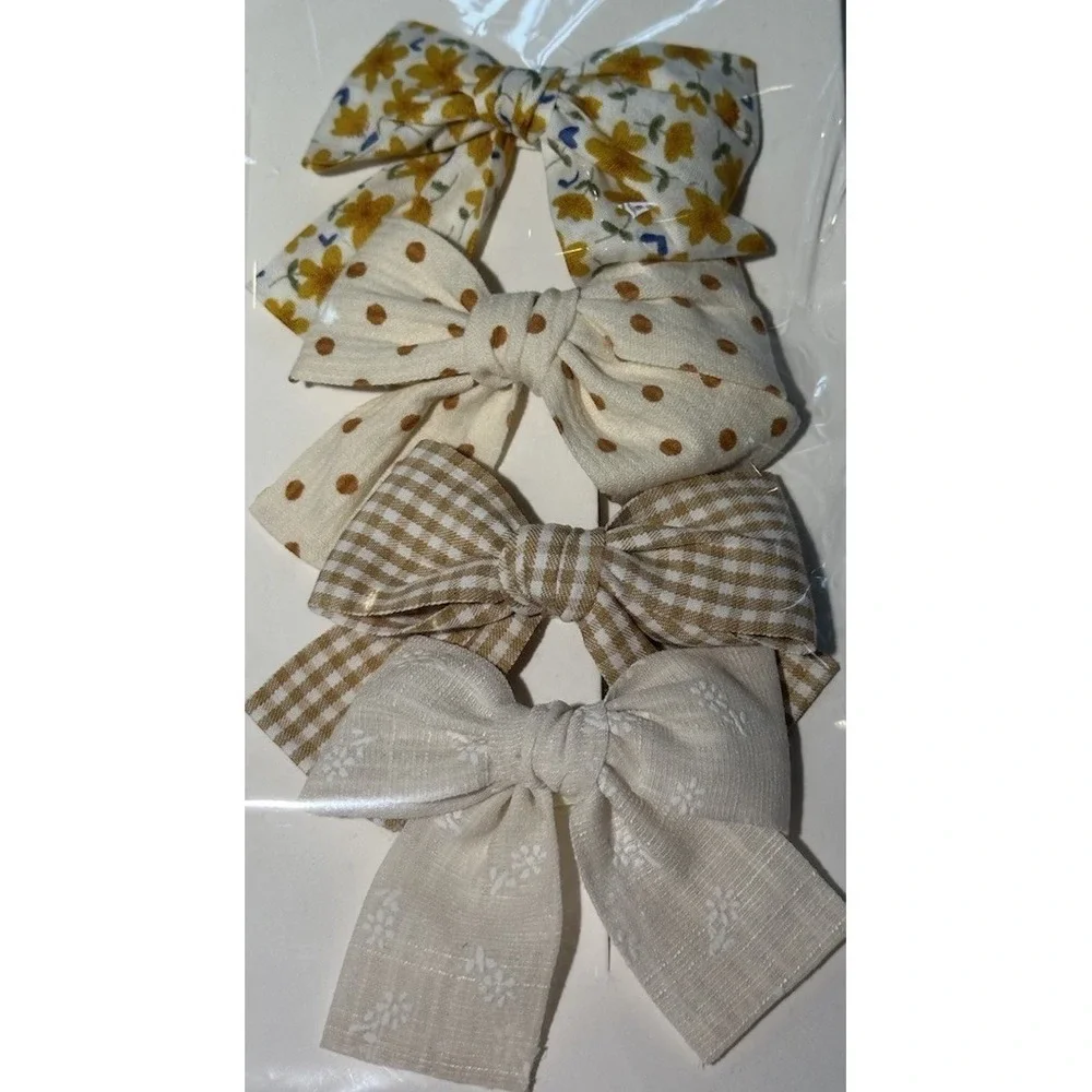 Toddler Girls Bows (Yellow 8 Piece Set)